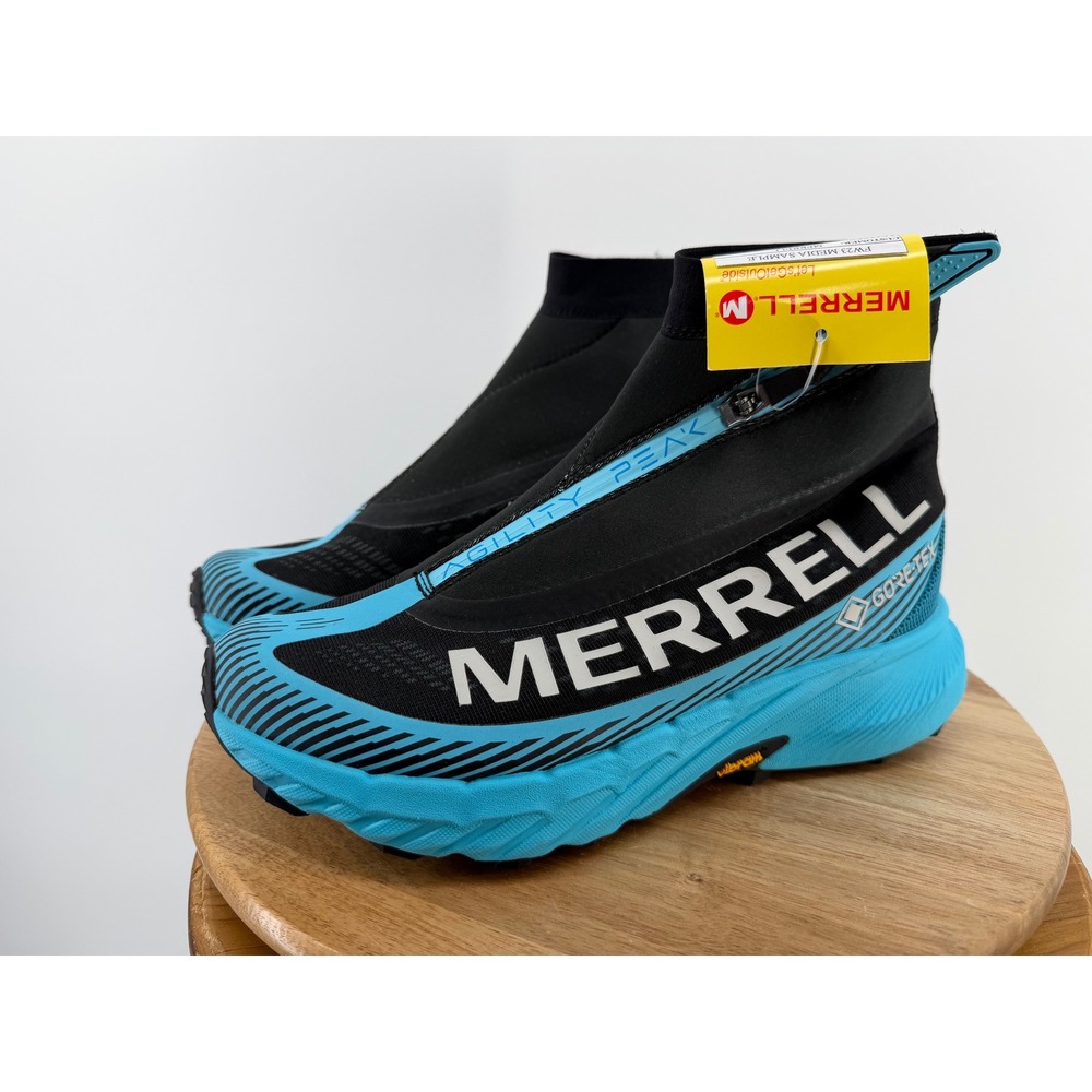 Merrell Agility Peak 5 Zero GTX Womens 8.5 Black Atoll Trail Shoes SAMPLE